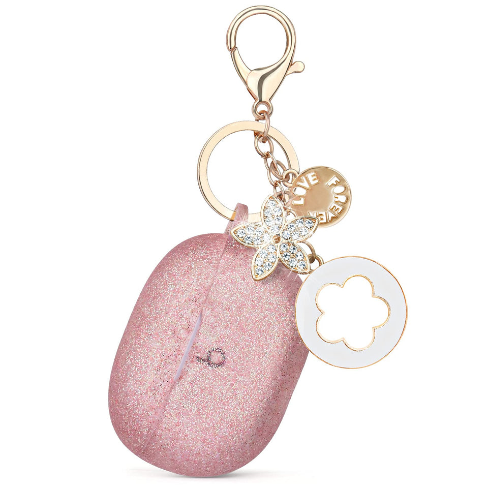 VISOOM case front view showing snug fit and stylish clover charm benefit protection