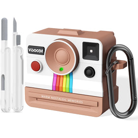VISOOM Polaroid AirPods 4 case front view showing retro protection and fit.