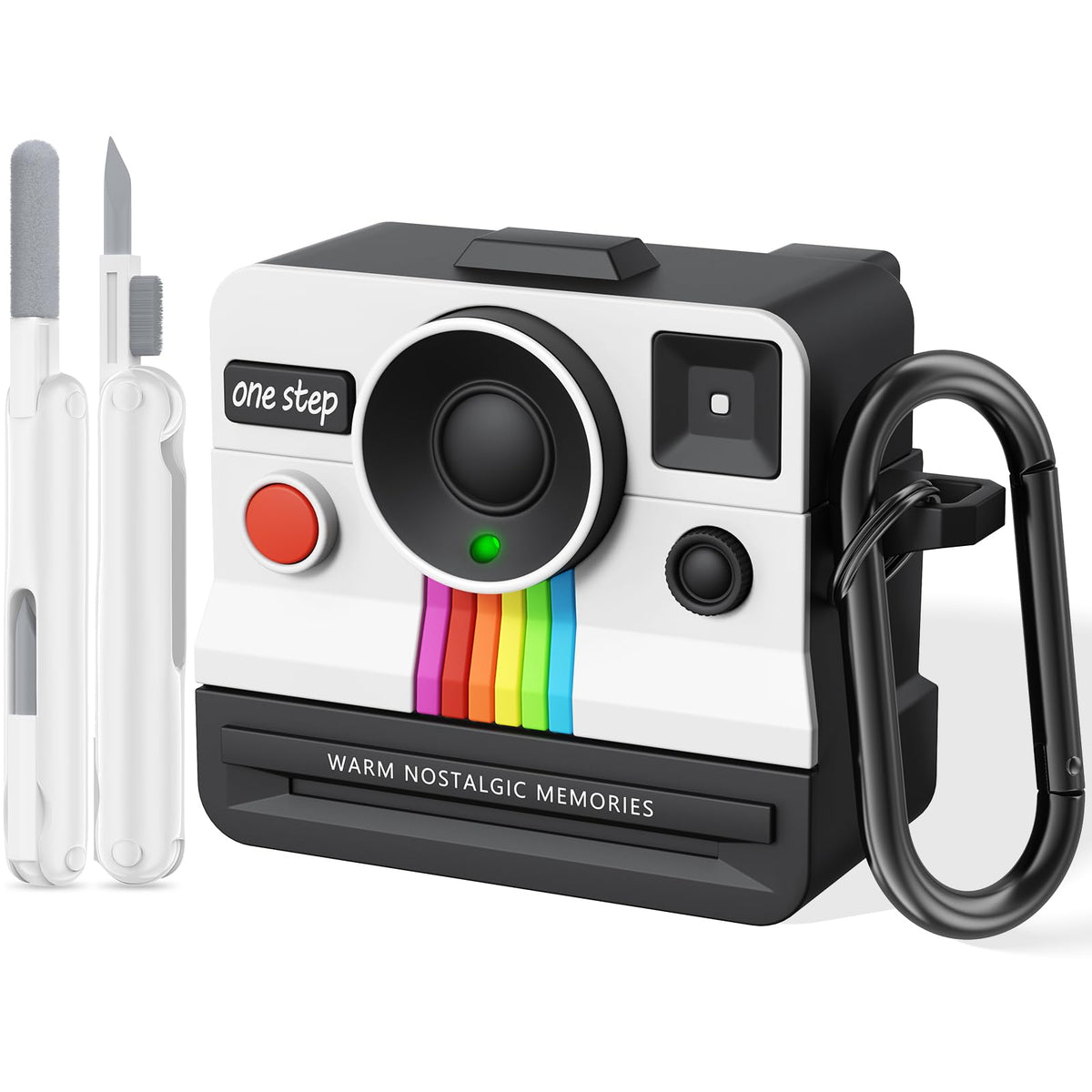 VISOOM Polaroid AirPods 4 case with retro camera design and protection.