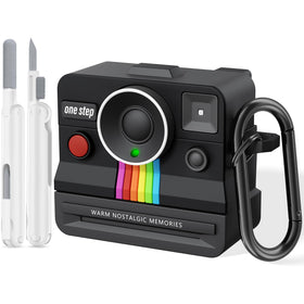 Visoom retro Polaroid AirPods Pro 3 case in black for style and protection.