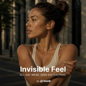 VISOUND Air Skin Tones Earbuds bare-peach with LED display helps monitor battery on the go.