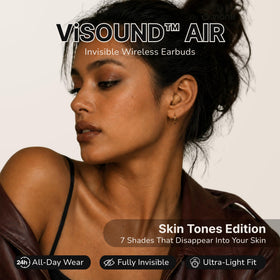 VISOUND Air Skin Tones Earbuds in deep-espresso ensure secure, slip-free wear for small ears.