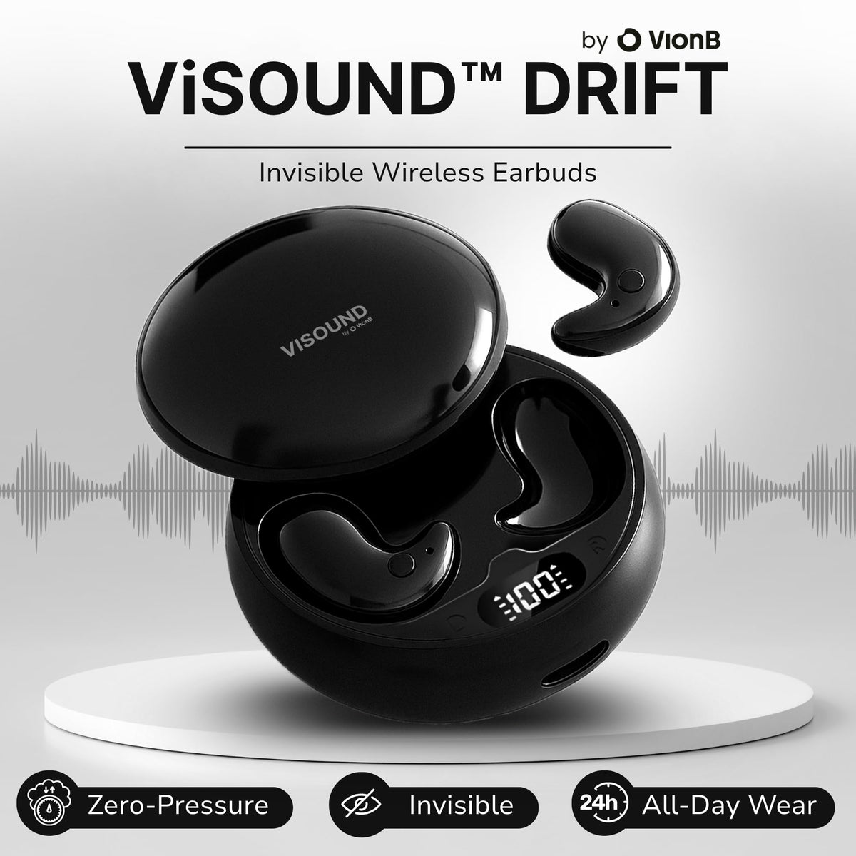 VISOUND Drift close-up of 10mm driver for deep bass and balanced audio