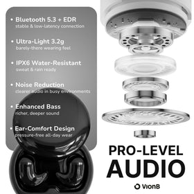 VISOUND Drift beside a coin to show compact size and lightweight advantage
