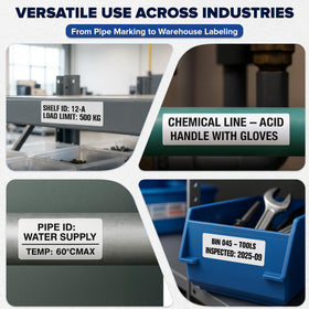 VitaFlow Tool oil and solvent resistant label for maintenance