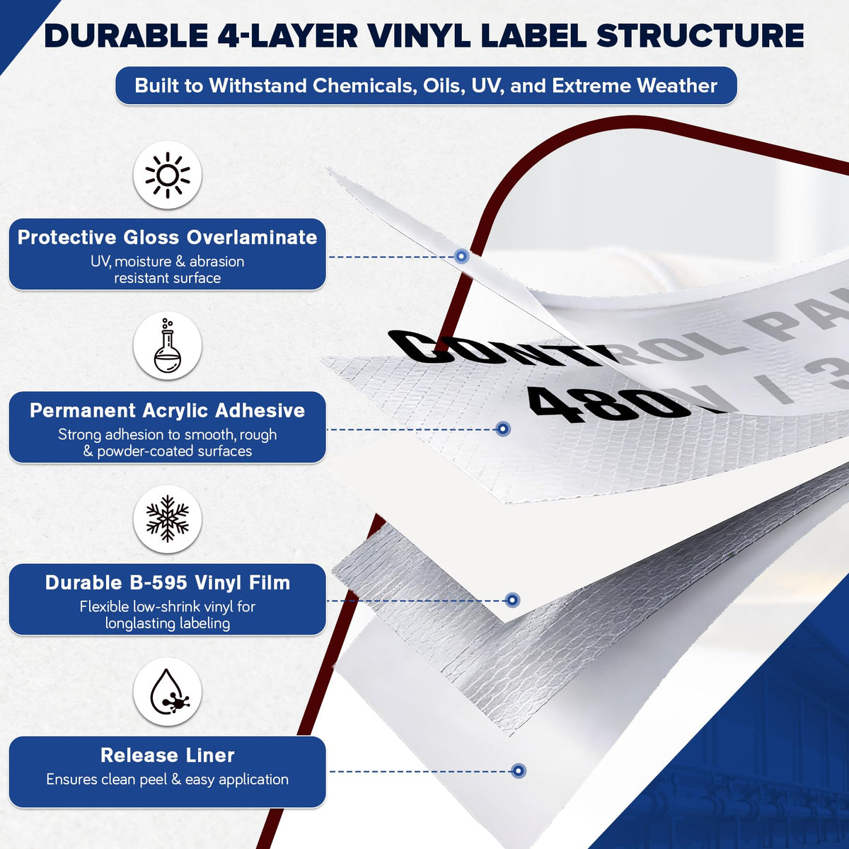 VitaFlow Tool permanent acrylic adhesive close-up on tape edge