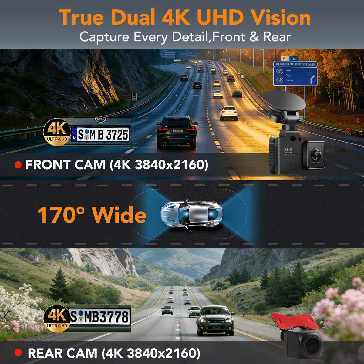 VitalCam built‑in GPS for route tracking and data on the go