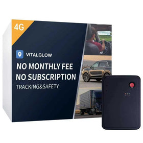 VITALGLOW GPS Tracker mounted on a vehicle magnet for discreet monitoring.