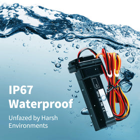 VITALGLOW IP67 waterproof rating protects against rain and splashes.