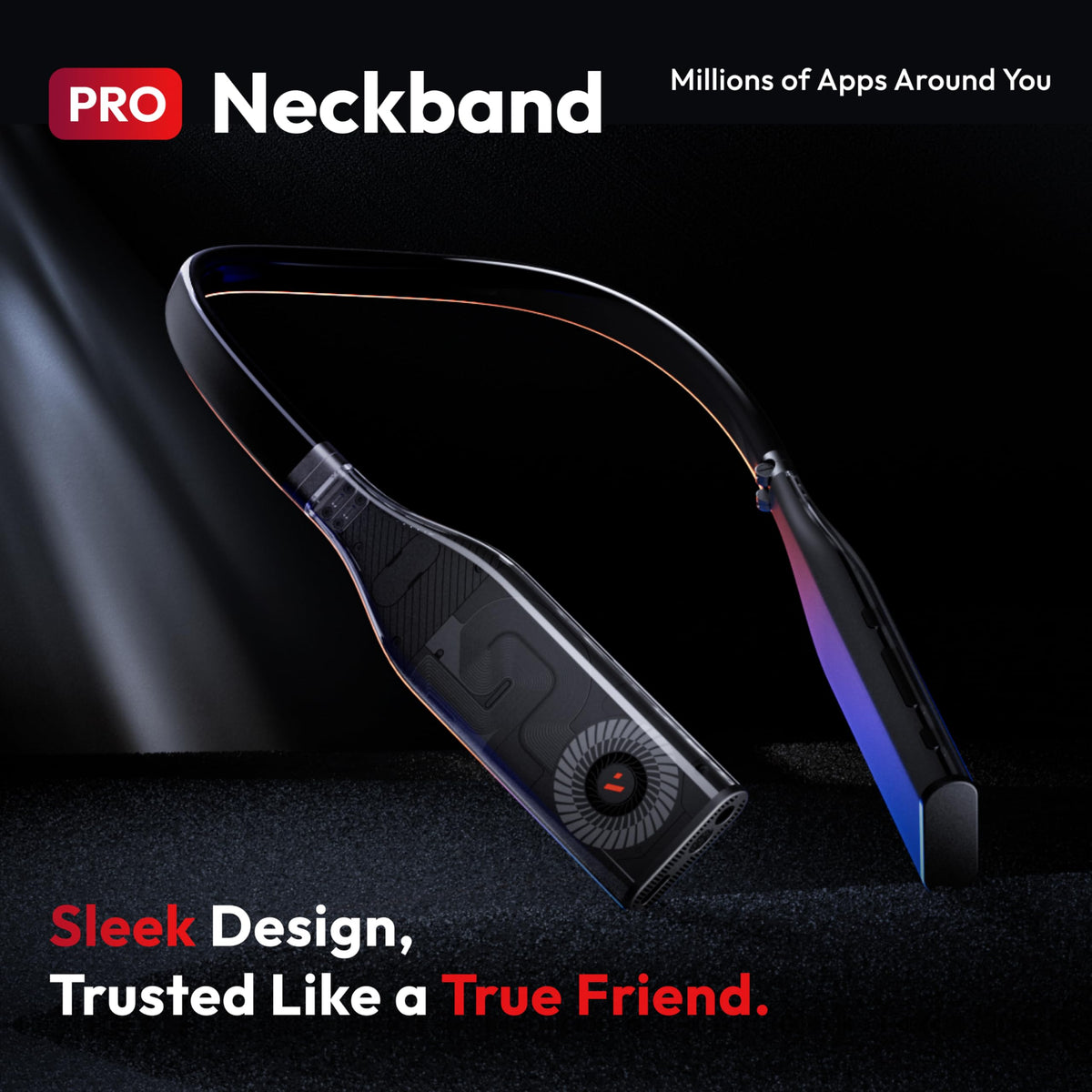 VITURE Pro Neckband featuring built-in AI tools and the Hey Vizard assistant