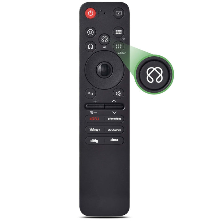 VIVCASE remote front view showing buttons and layout, simplifies TV control