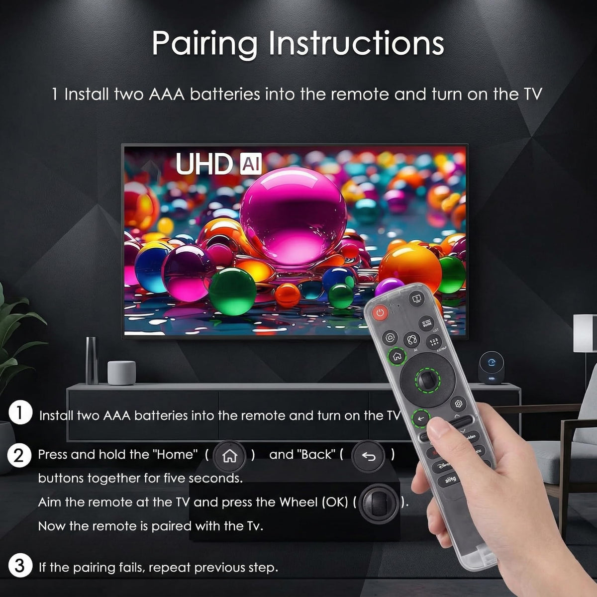 VIVCASE remote packaging and manual, quick setup and pairing benefit