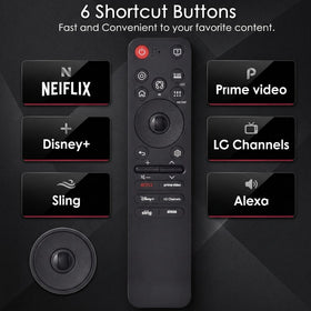 VIVCASE remote pointer in use on LG TV, faster menu navigation benefit