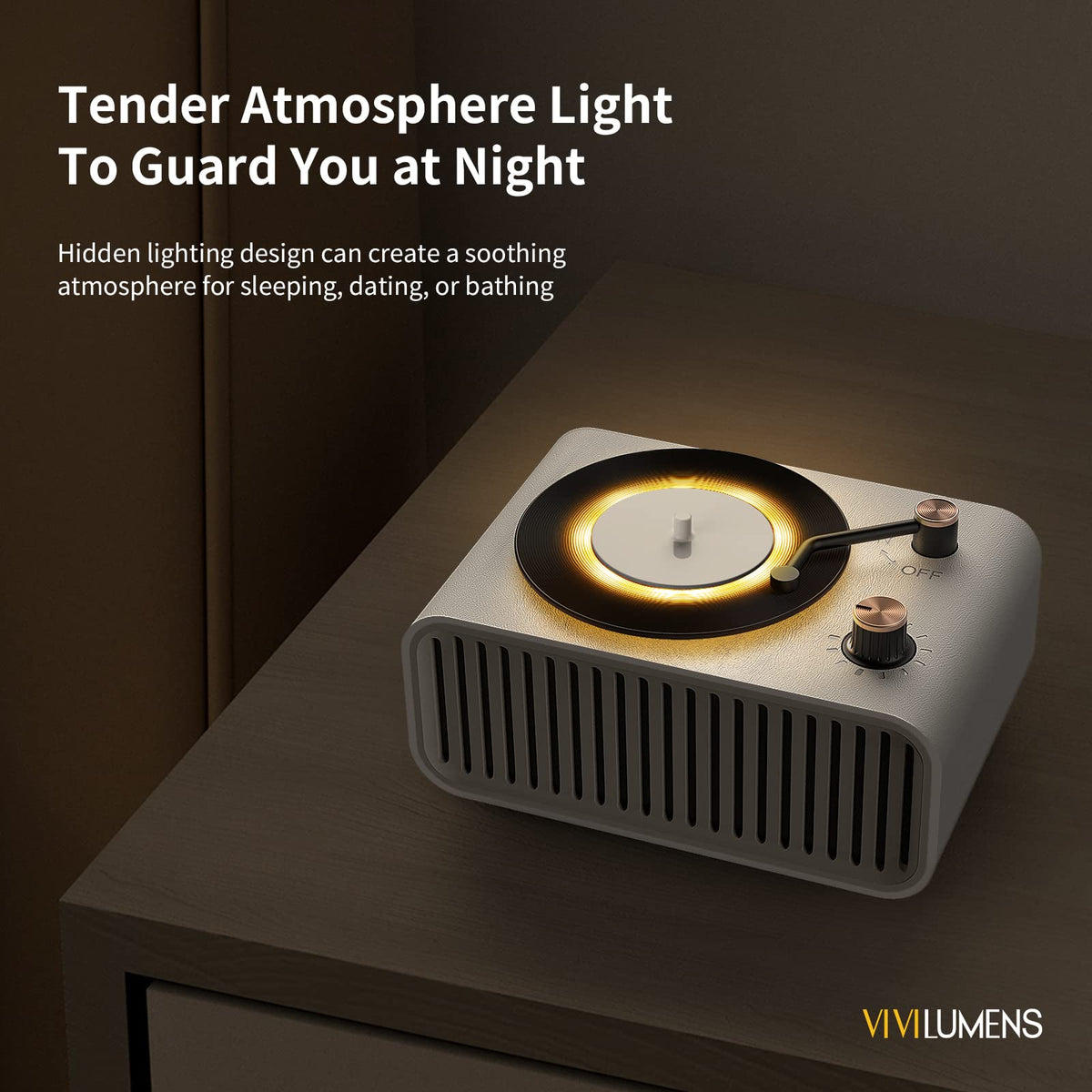 Vivilumens speaker portable design suitable for travel and gatherings.
