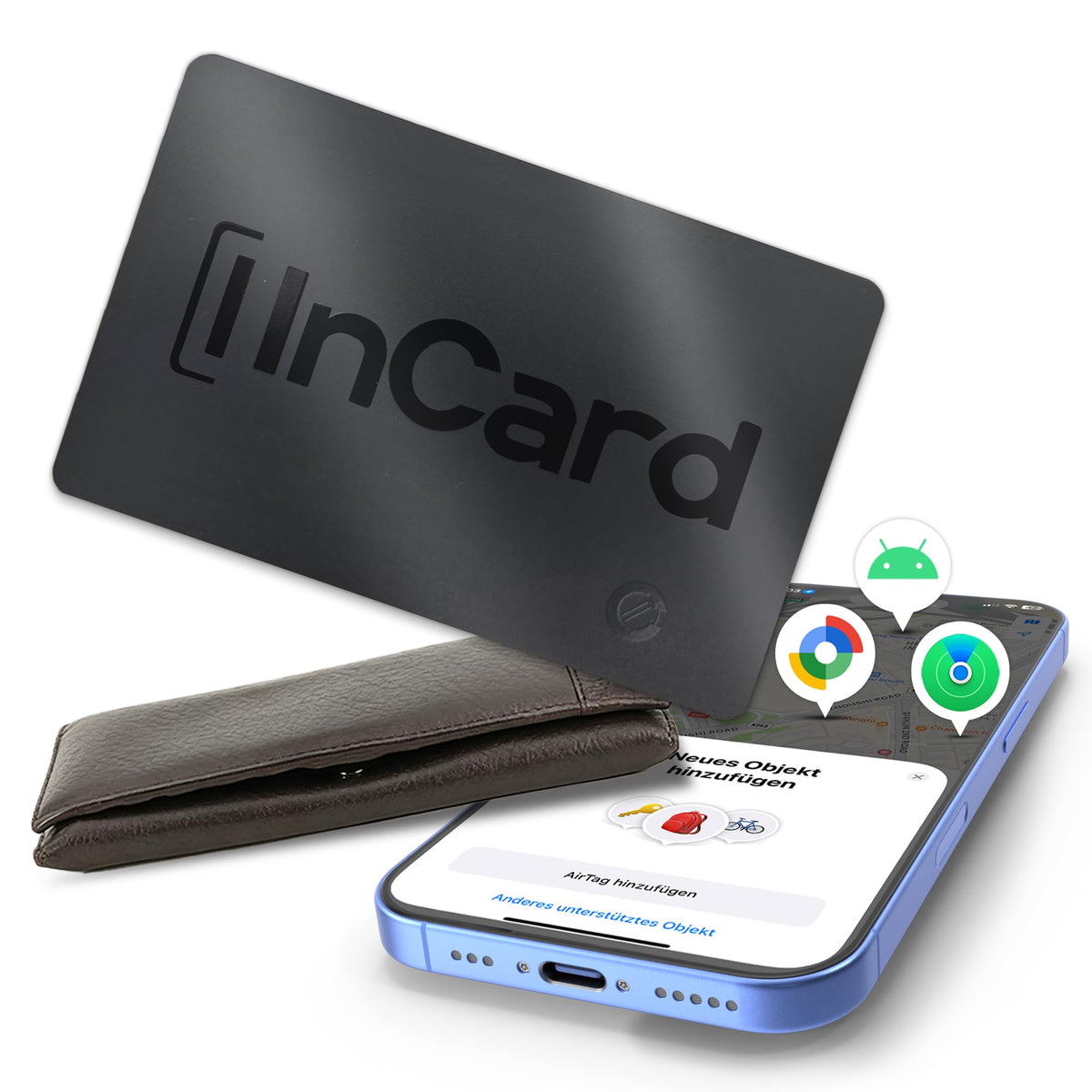 Vivitagx Wallet Tracker in wallet for discreet security and quick item location.