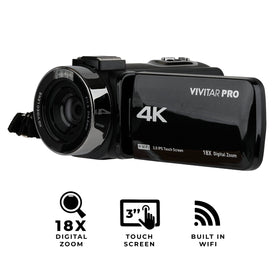 Vivitar 4K camera 3 inch touchscreen for easy framing and review