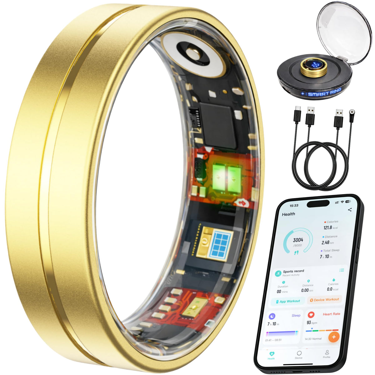 VIVIYO ring front view showing slim design and wearable comfort