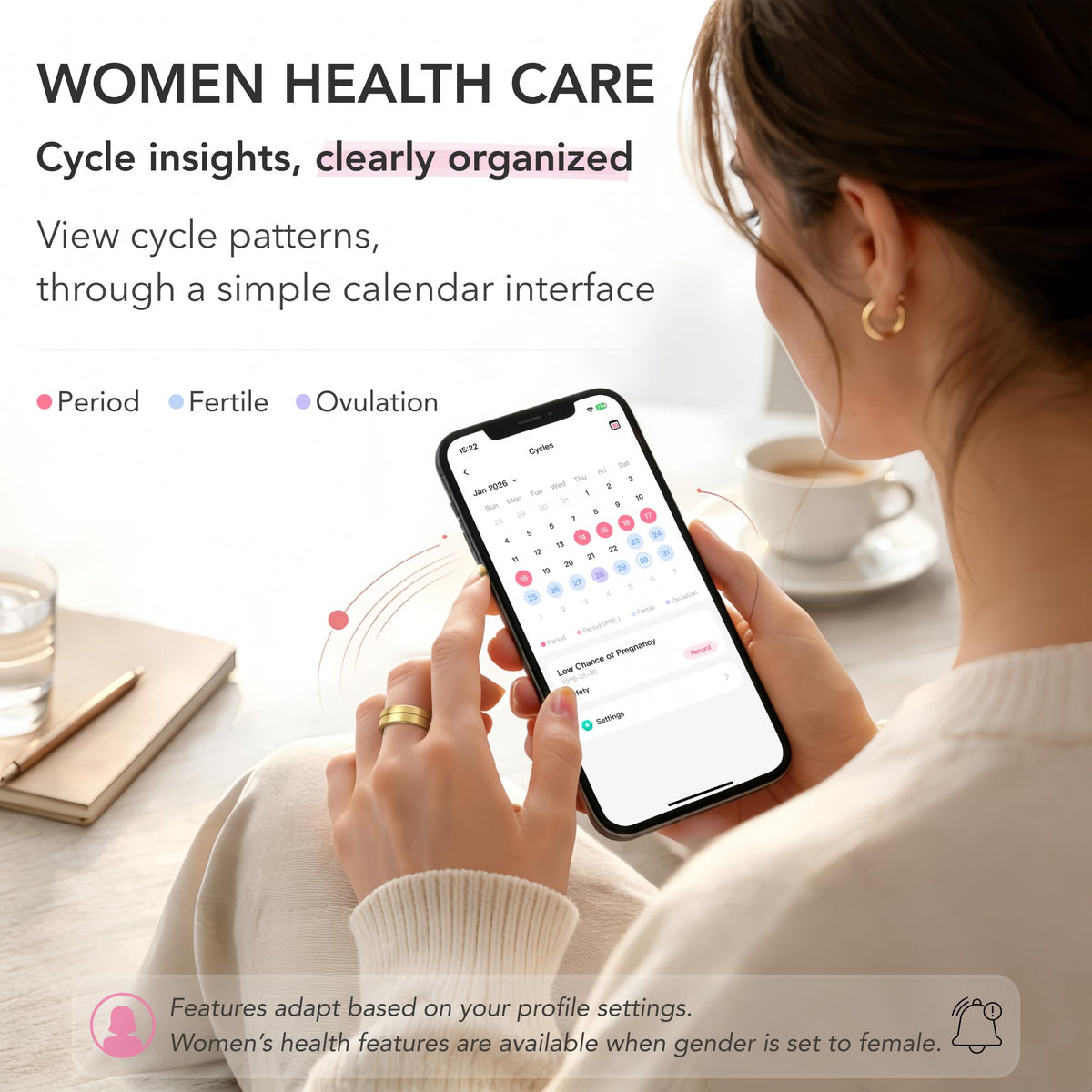 VIVIYO size chart and measuring guide image ensuring correct ring fit and accurate tracking