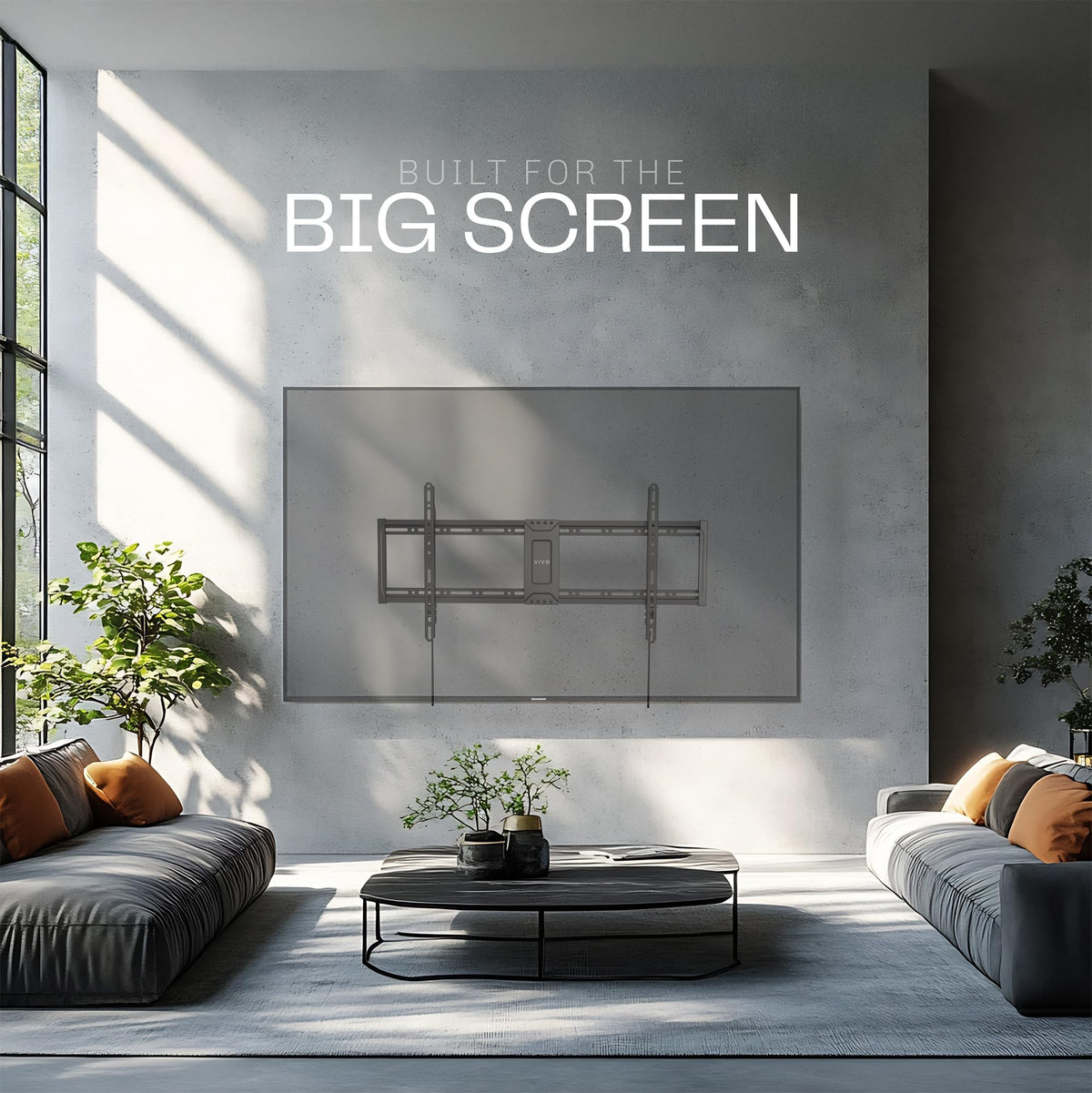 VIVO bracket aligned to 800x400mm VESA pattern for broad compatibility