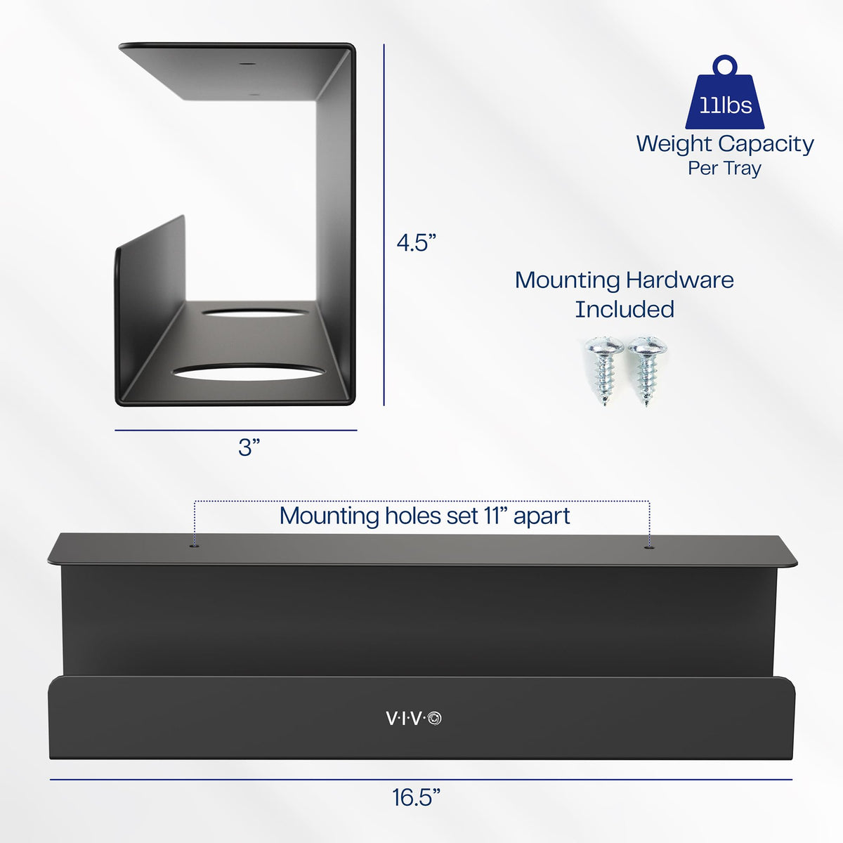 VIVO cable management tray front opening makes cable adding easy.