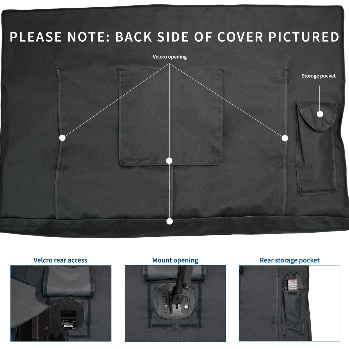 VIVO rear pocket open with remote inside for organized accessory storage benefit