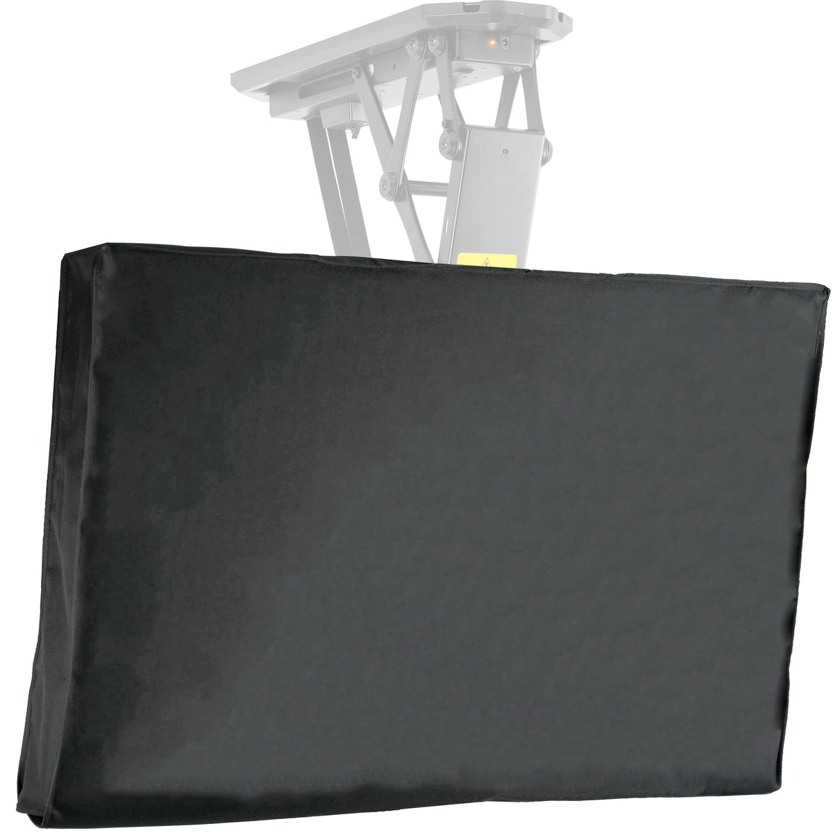 VIVO cover front view protecting a ceiling-mounted TV with clear weatherproof benefit