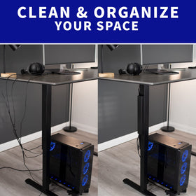 VIVO DESK-AC01-1MB customizable placement along the desk leg for flexible routing.