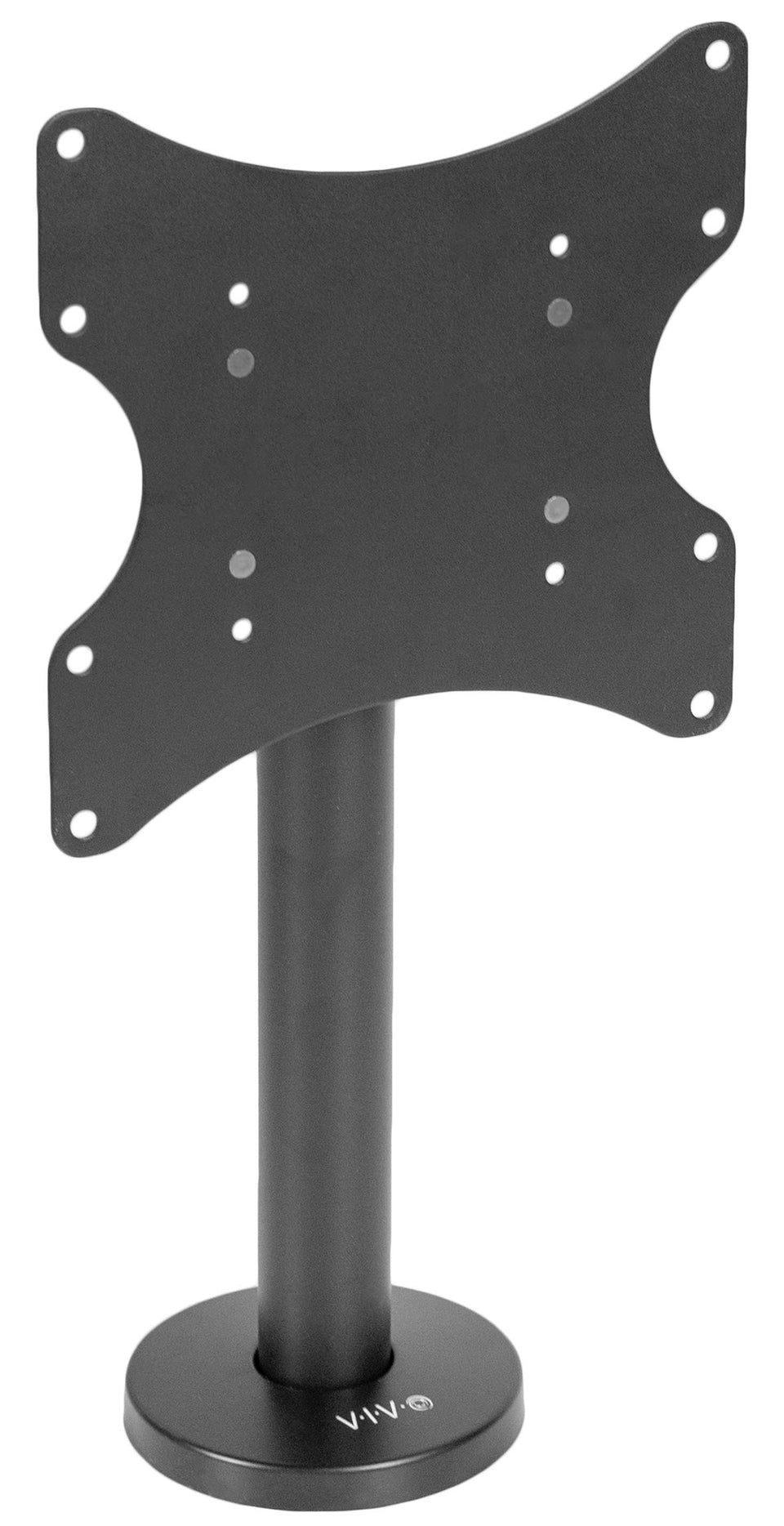 VIVO front view of bolt-down TV stand showing secure base and clean design