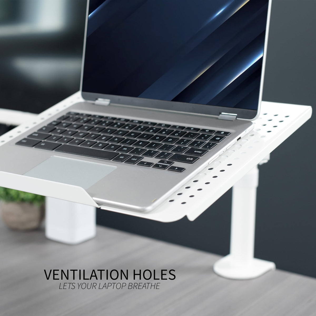 VIVO detachable cable clips on arm showing tidy cable organization benefit