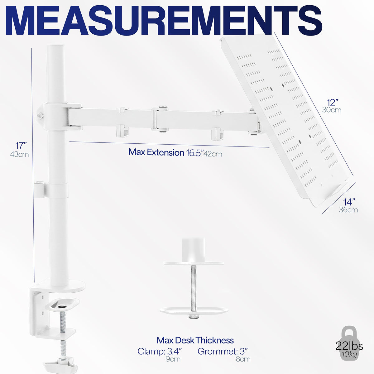 VIVO detailed C-clamp shot showing secure mount and no-drill benefit