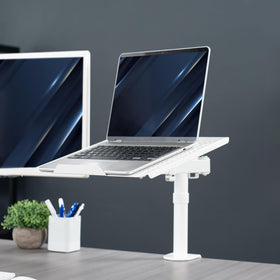 VIVO laptop stand in modern office showing ergonomic workflow benefit