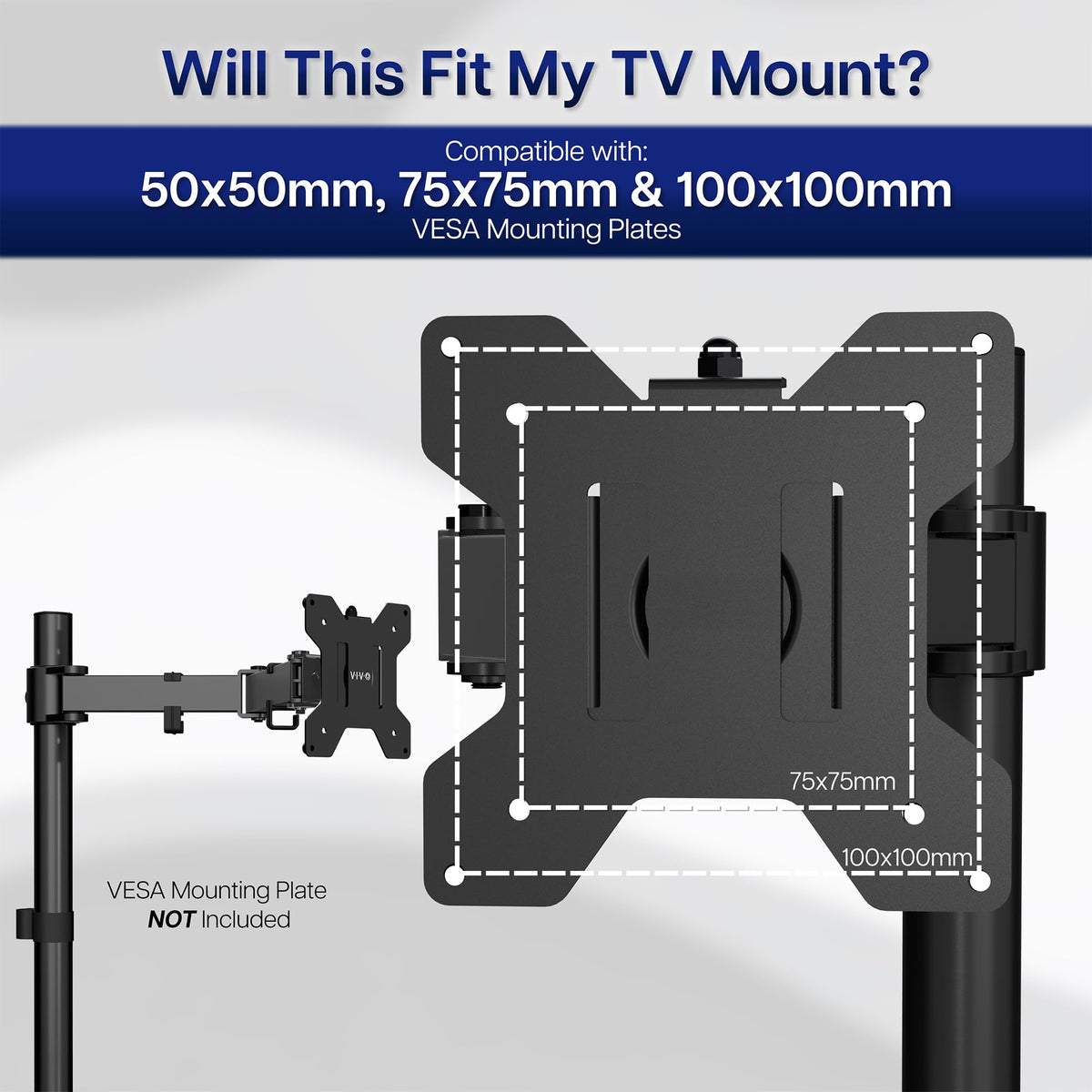 Low profile black finish blends with most screens and mounts.