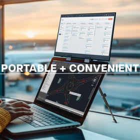VIVO monitor attached to right of laptop for side-by-side workflow