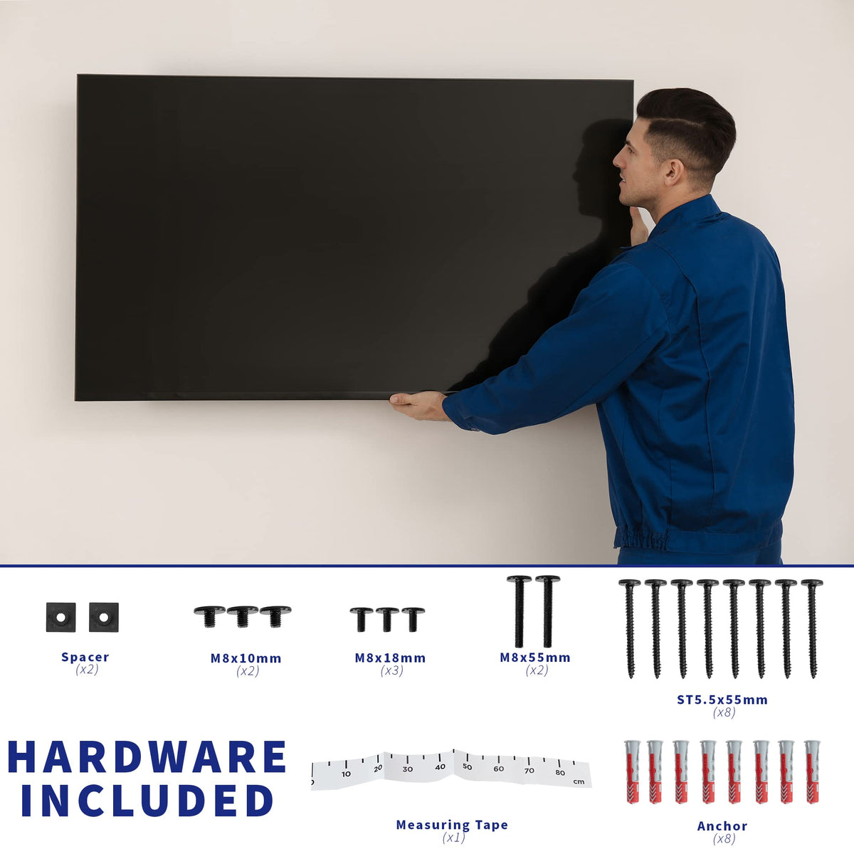 VIVO hardware layout and instructions showing included parts for easy install