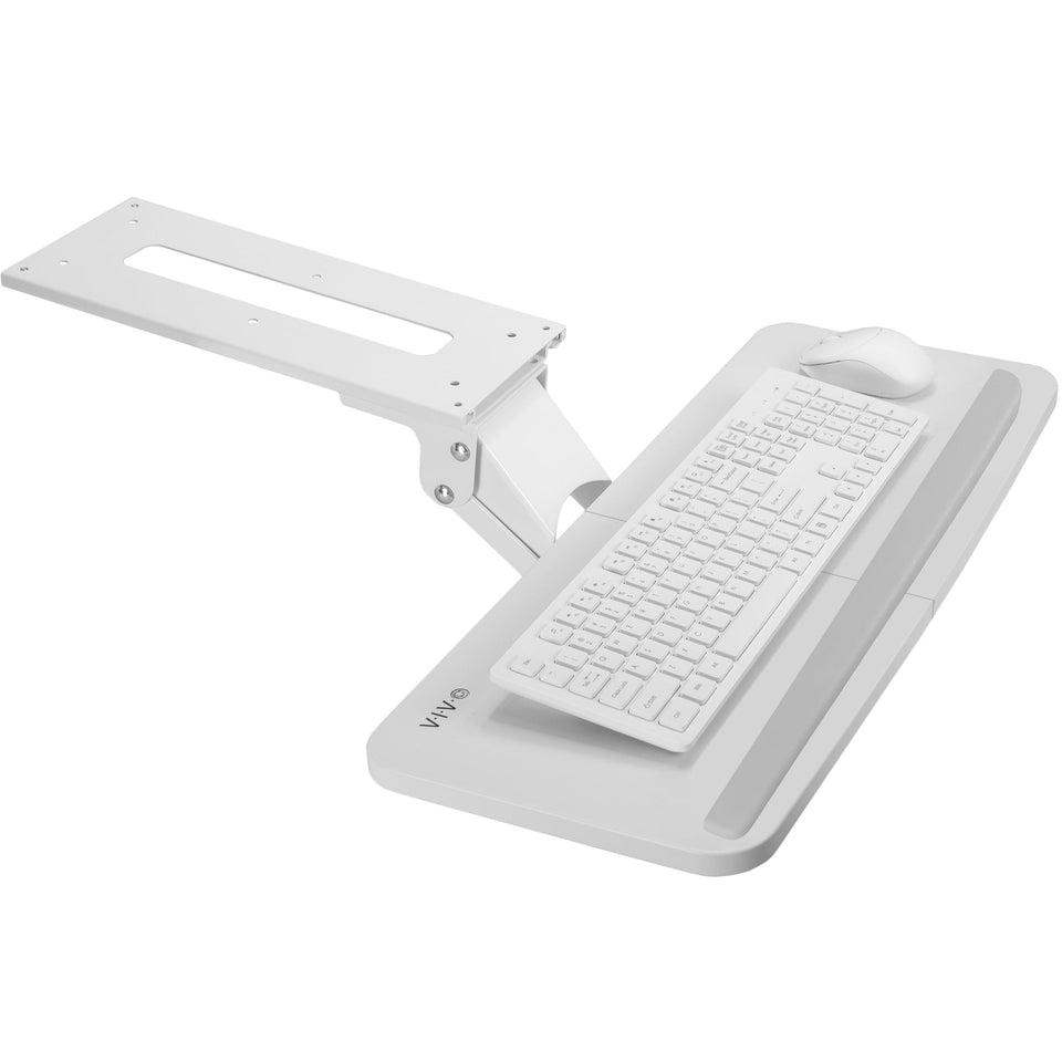 VIVO MOUNT-KB03W front view shows under-desk keyboard tray for ergonomic setup