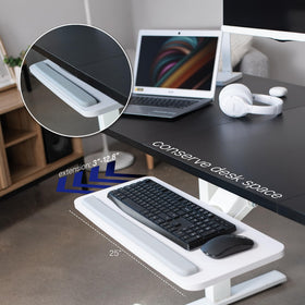 VIVO MOUNT-KB03W under-desk mounted tray supports tidy, efficient workspace with accessible keyboard