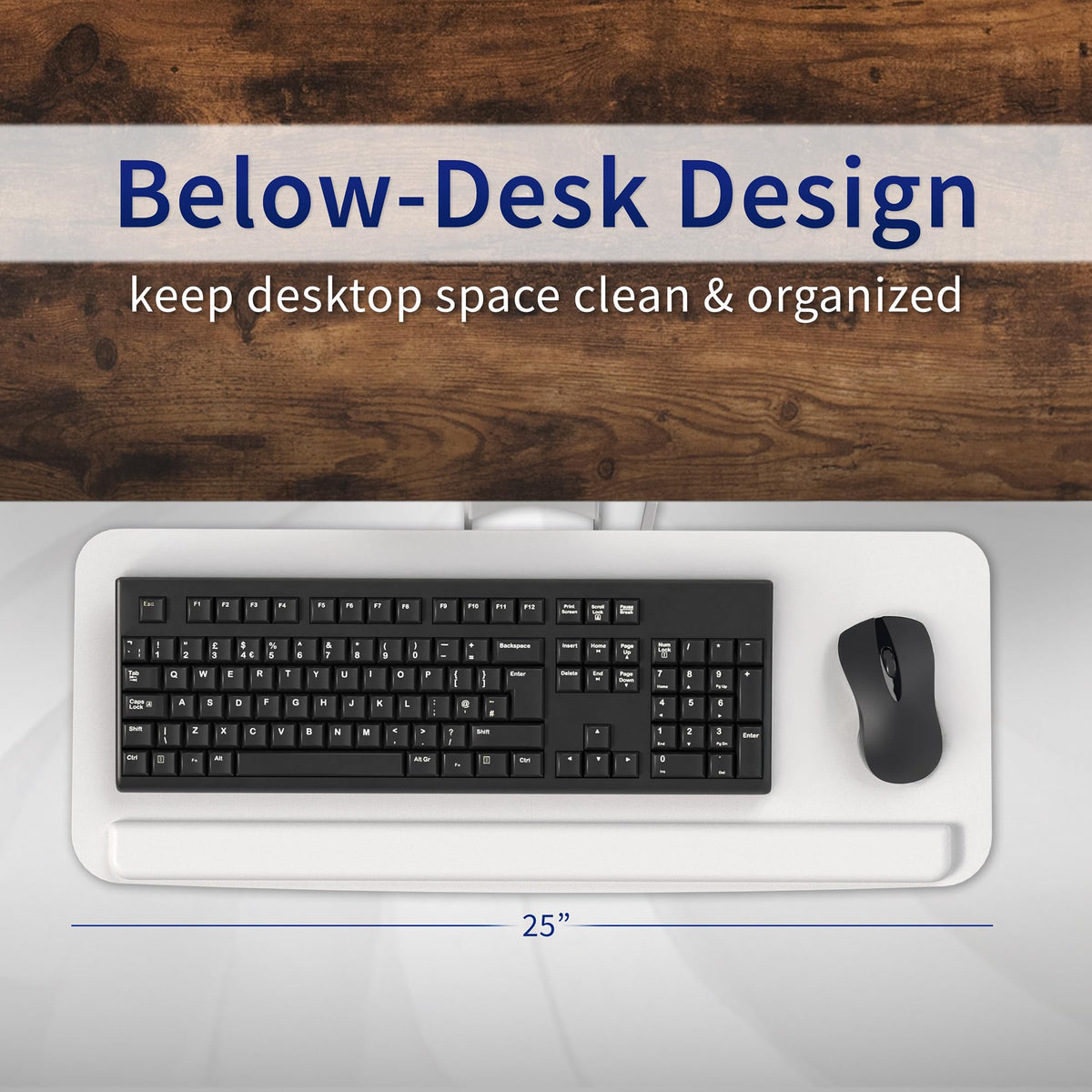 VIVO MOUNT-KB03W white finish complements modern desks and applications