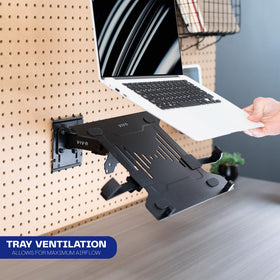 VIVO metal prongs inserted into pegboard holes for stable mounting