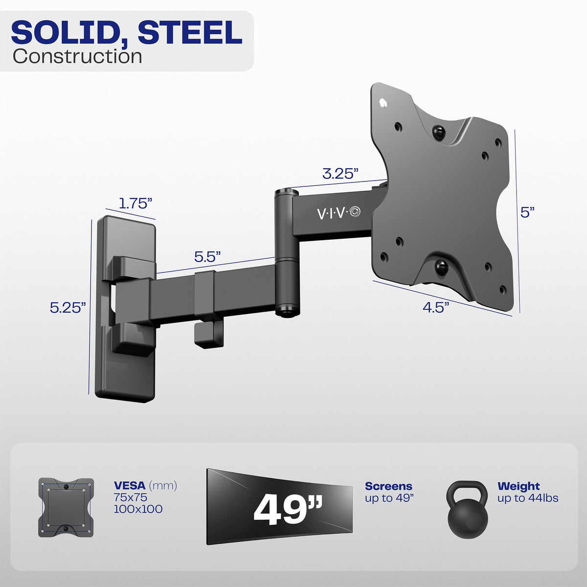 VIVO MOUNT-VW01M heavy-duty steel construction for dependable setups