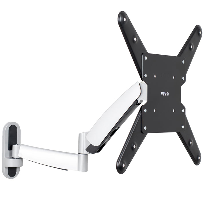VIVO front view of full TV wall mount showing clean silver finish and sturdy bracket benefit