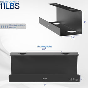 VIVO mounted under desk with power strip inside showing organized electronics benefit