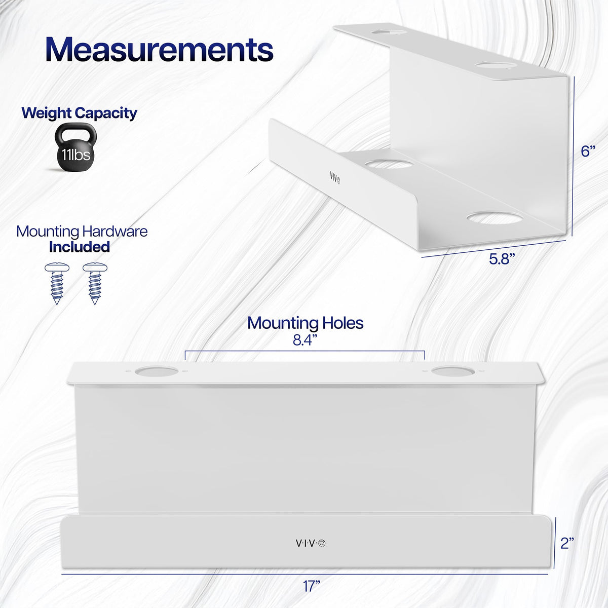 VIVO tray mounted under desk with power strip in use for organized space benefit