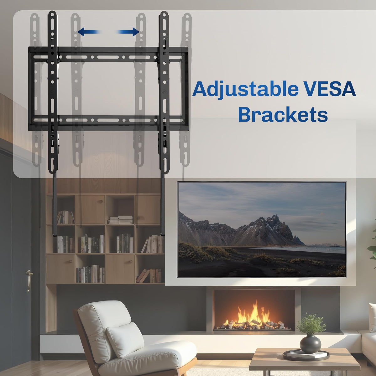 VIVO MountVW075F clear-wall mounting view helps check alignment easily.