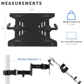 VIVO close-up of pole clamp secured to pole delivering stable, adjustable mounting