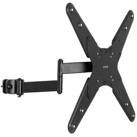 VIVO pole mount front view showing bracket and VESA plate benefit: sturdy support