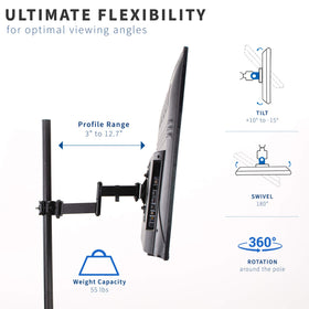 VIVO side profile with arm extended 32cm showing reach and clearance advantage