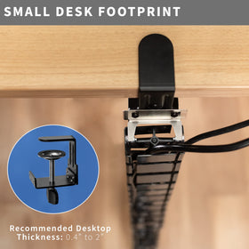 VIVO side profile on sit-stand desk showing stable movement benefit