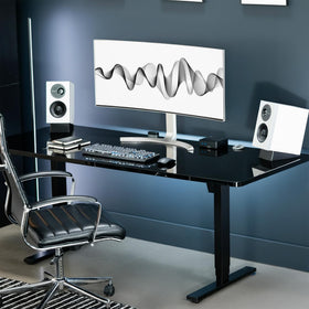 VIVO STAND-SP2A-M desk tilt 15-degree view directs sound toward ears