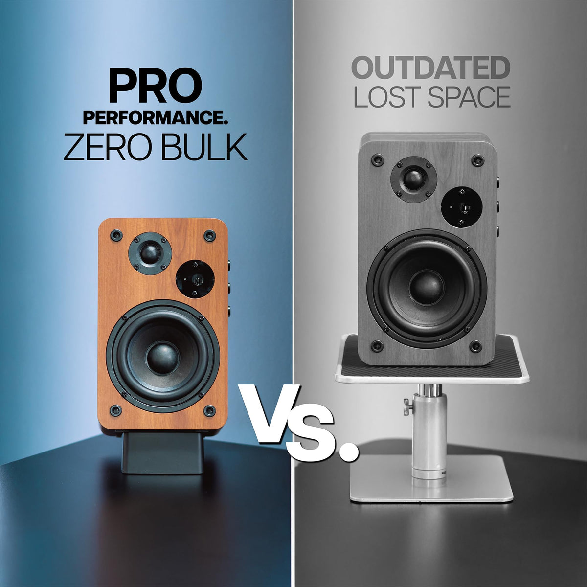 VIVO STAND-SP2A-S compact profile fits crowded desks without clutter