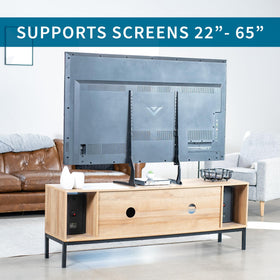 Bottom padding protects furniture while you adjust the TV.